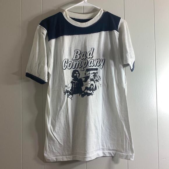 70’s BAD COMPANY SWAN SONG RECORD LABEL single stitch ringer style tee shirt XL - Picture 2 of 7